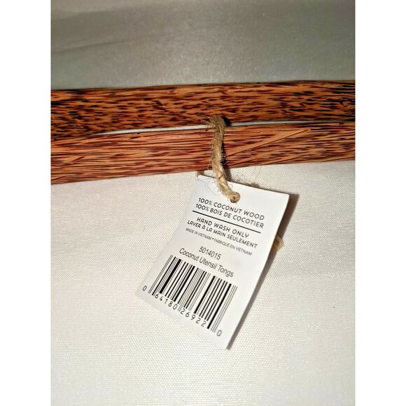 Coconut Tongs Now Designs Brown Coconut Wood Hand Wash Only - Picture 3 of 4